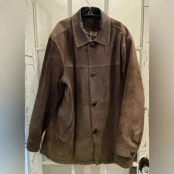 Vintage JOHN ASHFORD Soft Leather Bomber Jacket Mens Brown insulated - Picture 1 of 4